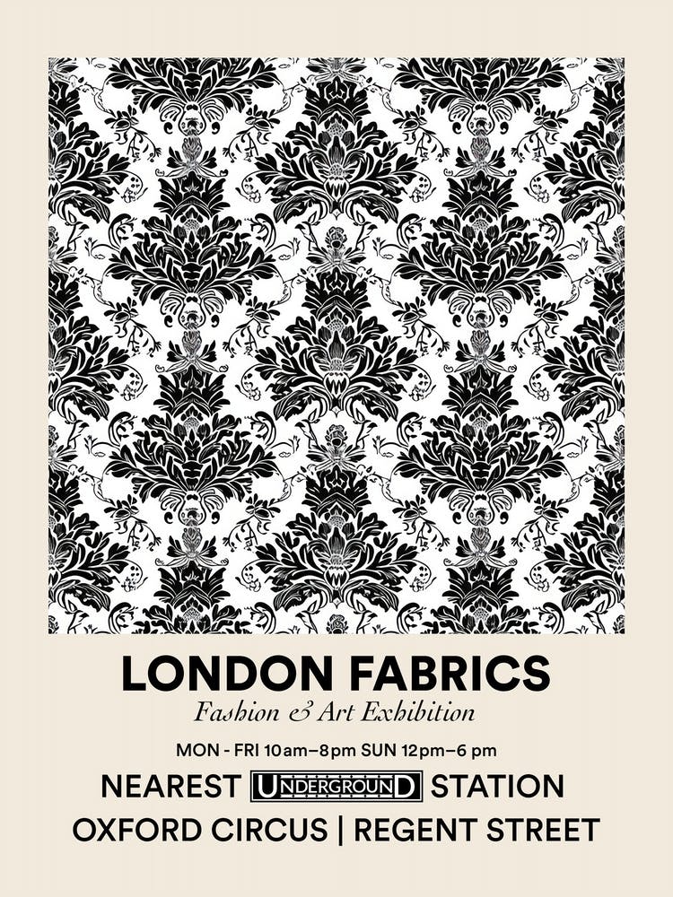 Poster Rose Mist London Fabrics Floral Pattern 5