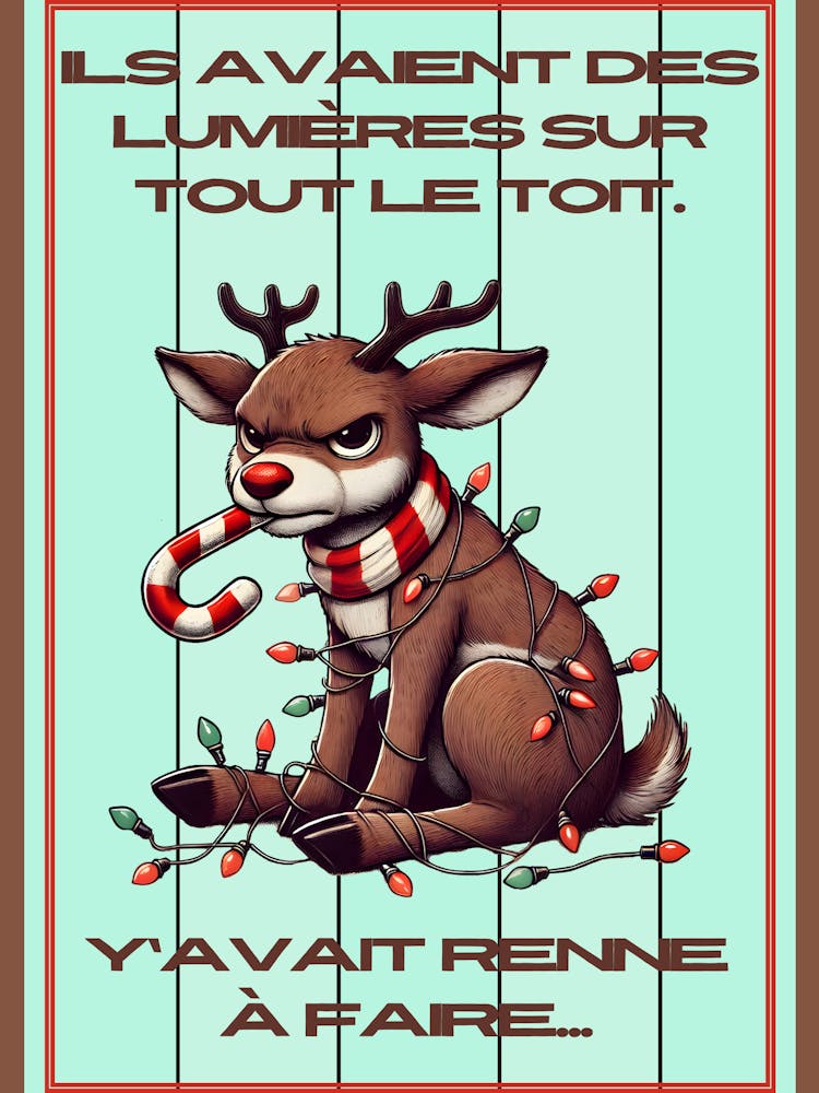 Renne fâché Noël menthe