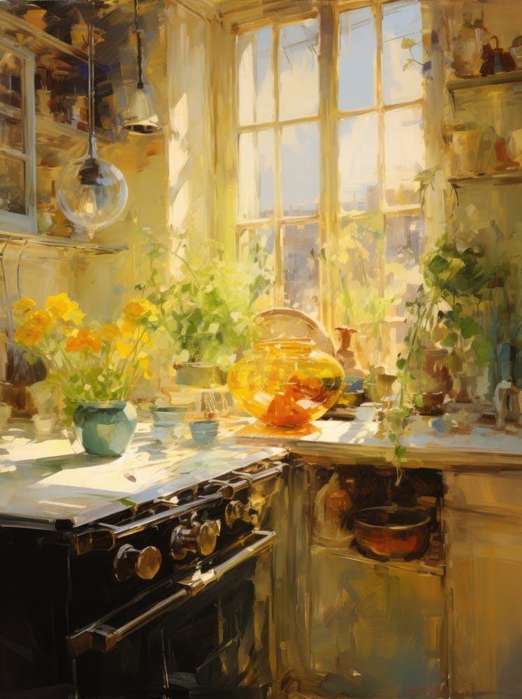 Kitchen With Flowers