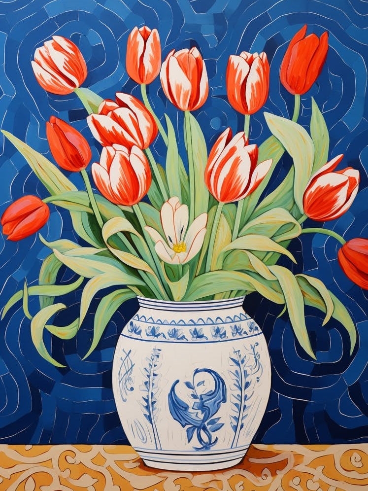 Flowers In A Vase Still Life Painting Tulips 9