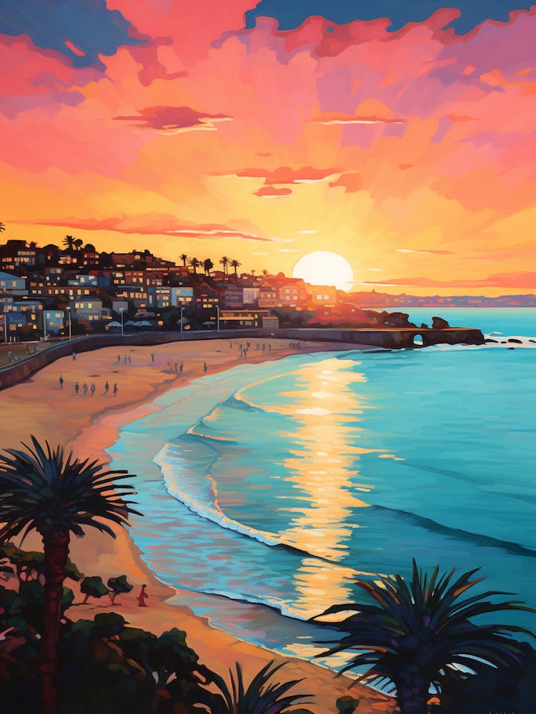 Sunkissed Painting Of Coogee Beach Sydney Australia 2