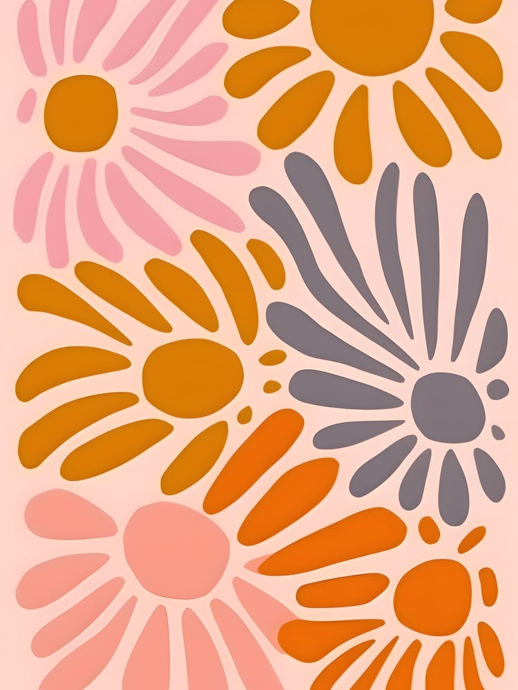 Dahlias Pink Abstract Flowers
