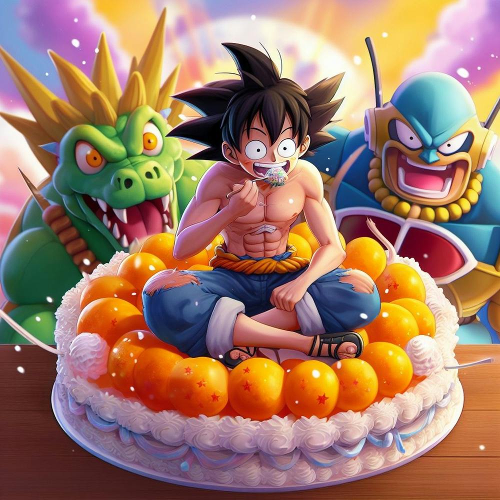 Dragon Ball cake with goku!!