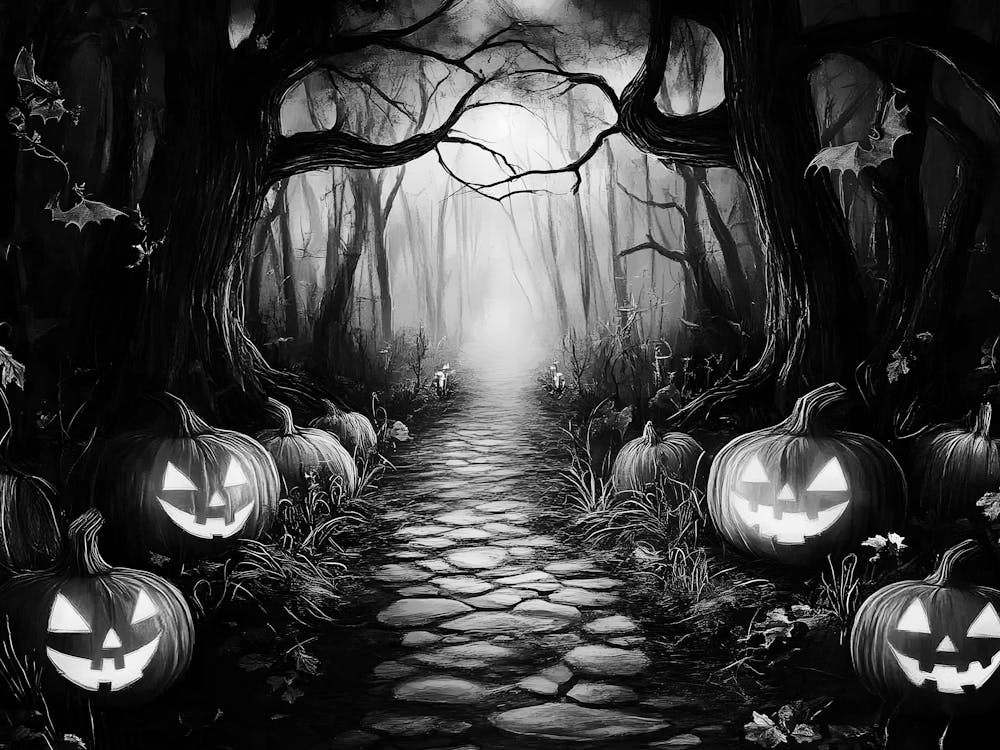 Halloween Pumpkins In The Woods 4