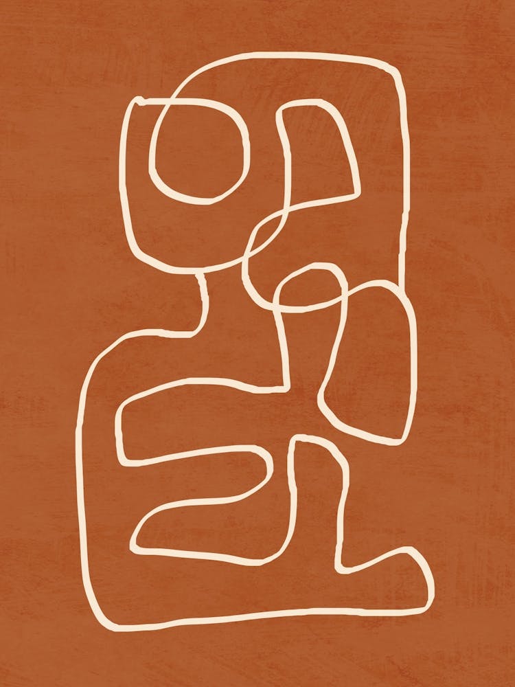 Abstract line art 15 Terracotta