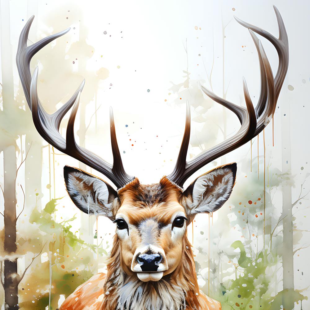 Anmutiges Aquarell-Reh