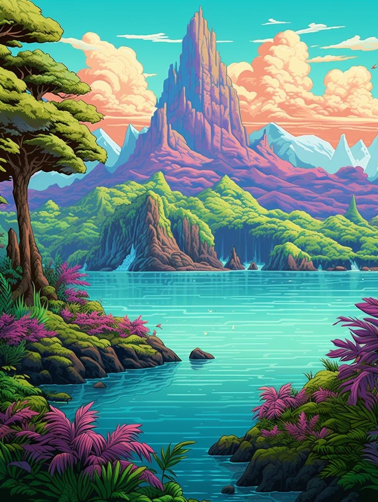 Island Landscape Pixel Art 1