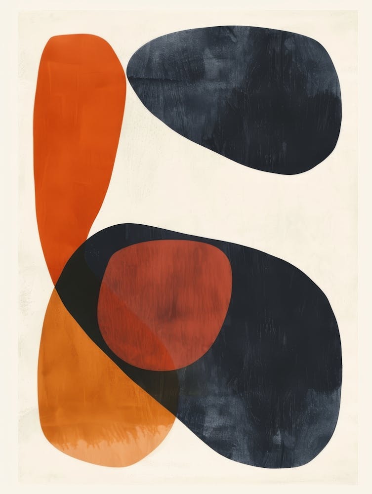 Orange and Black Abstract painting 1