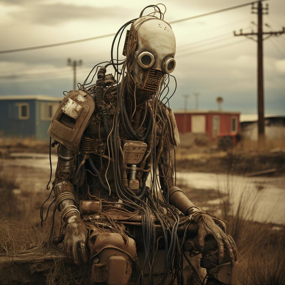 Robot In A Dessert Town