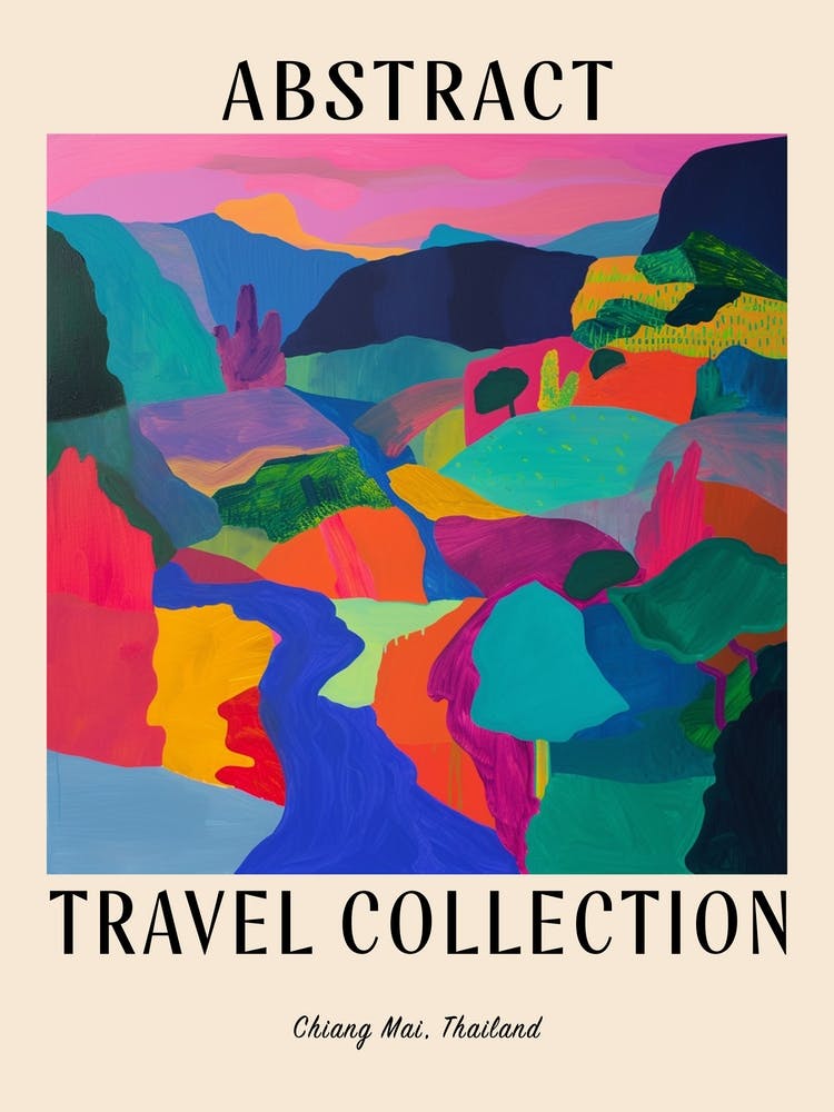 Abstract Travel Collection Poster Chiang Mai Thailand 4
