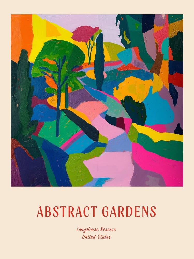 Colourful Gardens Longhouse Reserve Usa 2 Red Poster