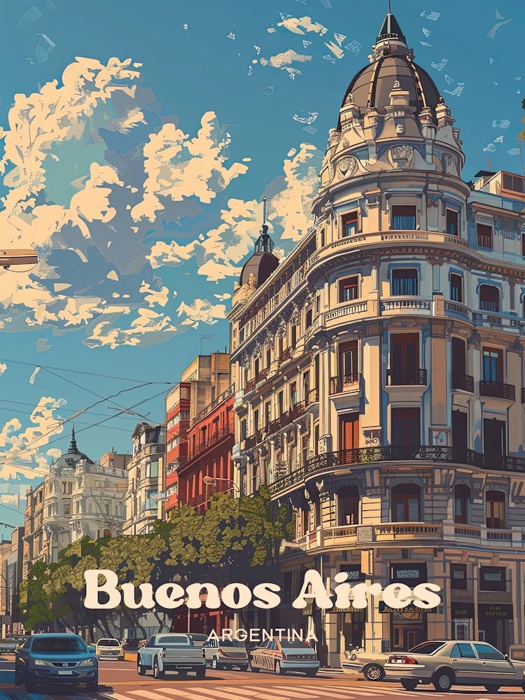 Buenos Aires Argentina Architecture Travel Illustration