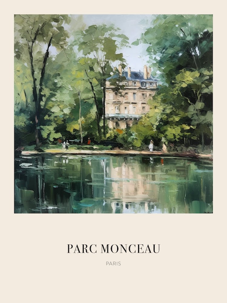 Parc Monceau Paris France 2 Vintage Cezanne Inspired Poster