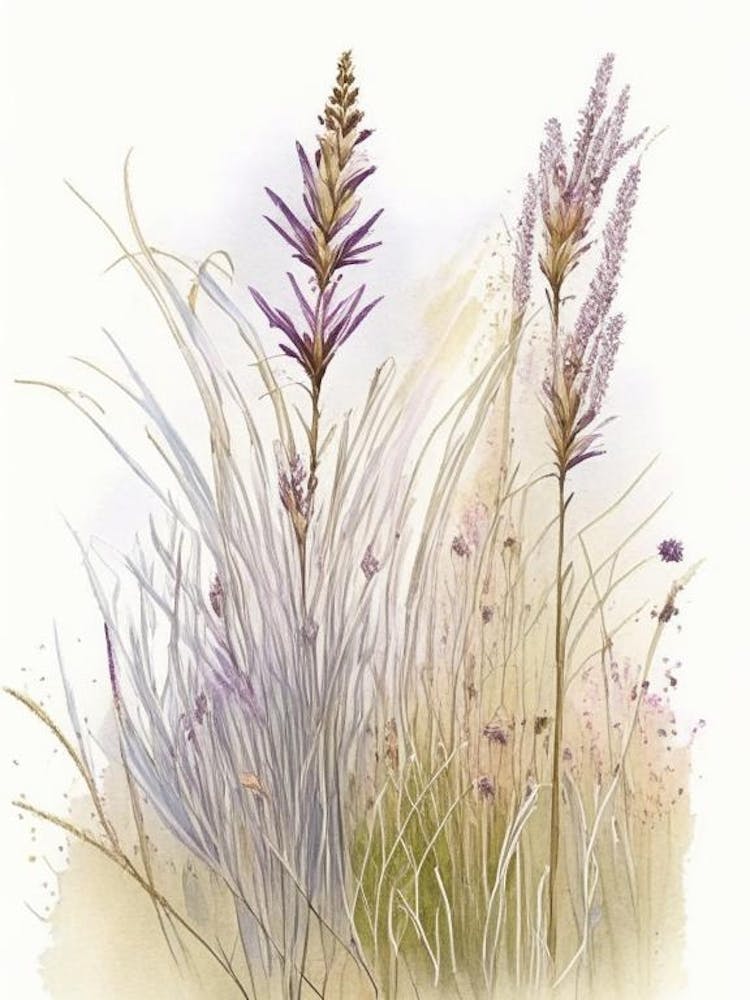 Prärie-Tropfengras Wildblume Aquarell 2