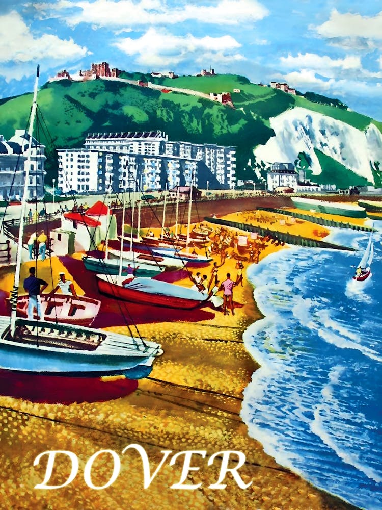 Dover, Sailing On The Coast, Vintage Travel Poster