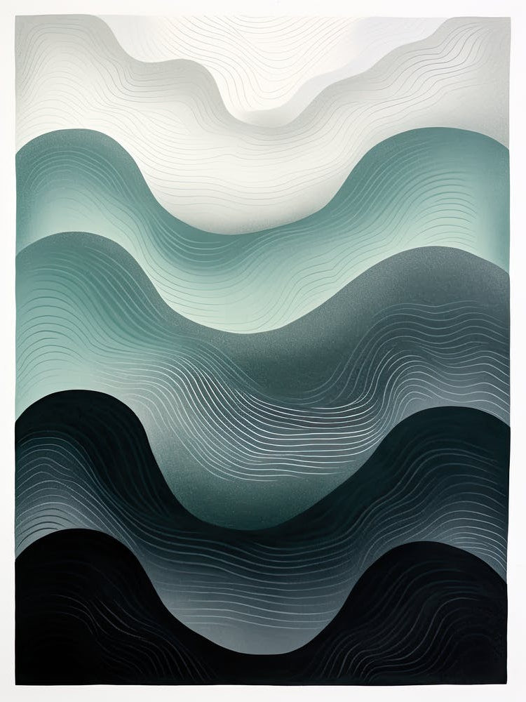 Dreamy Dimensions; Abstract Risograph Visions Mid Centure Modern