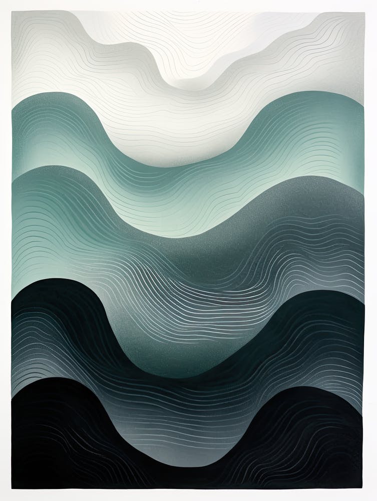 Dreamy Dimensions; Abstract Risograph Visions Mid Centure Modern