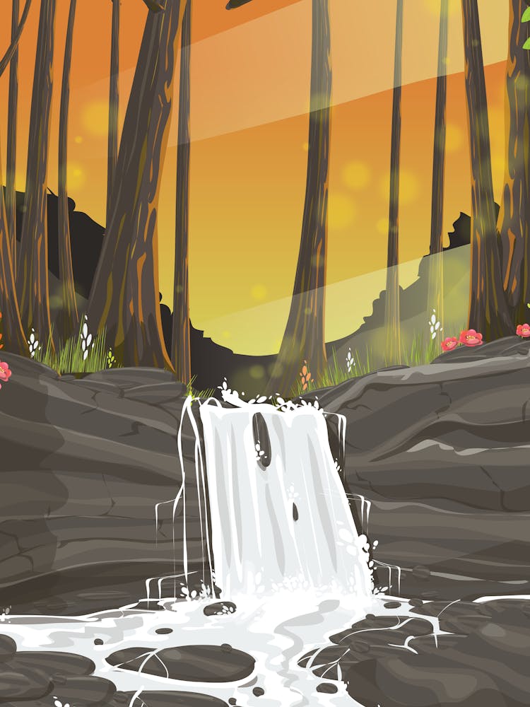 Waterfall In The Forest 1