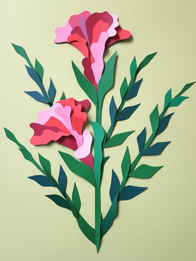 Cut Out Style Flower Art Snapdragon 1