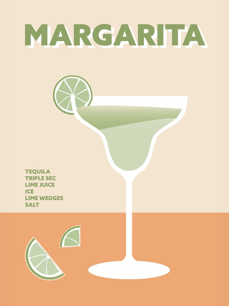 Margarita Cocktail Colourful Kitchen Bar Wall