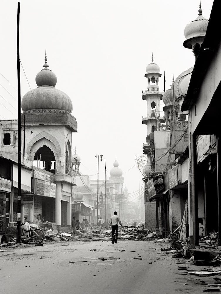 Hyderabad, India, Black And White Old Photo 4