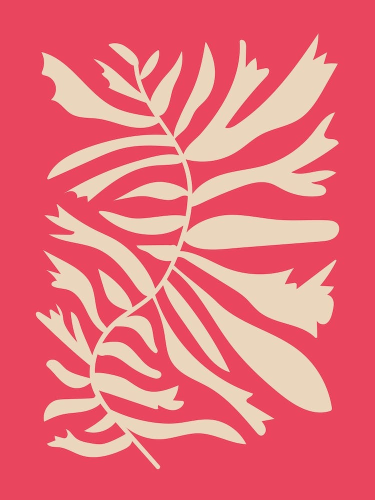 Magenta Abstract Leaves