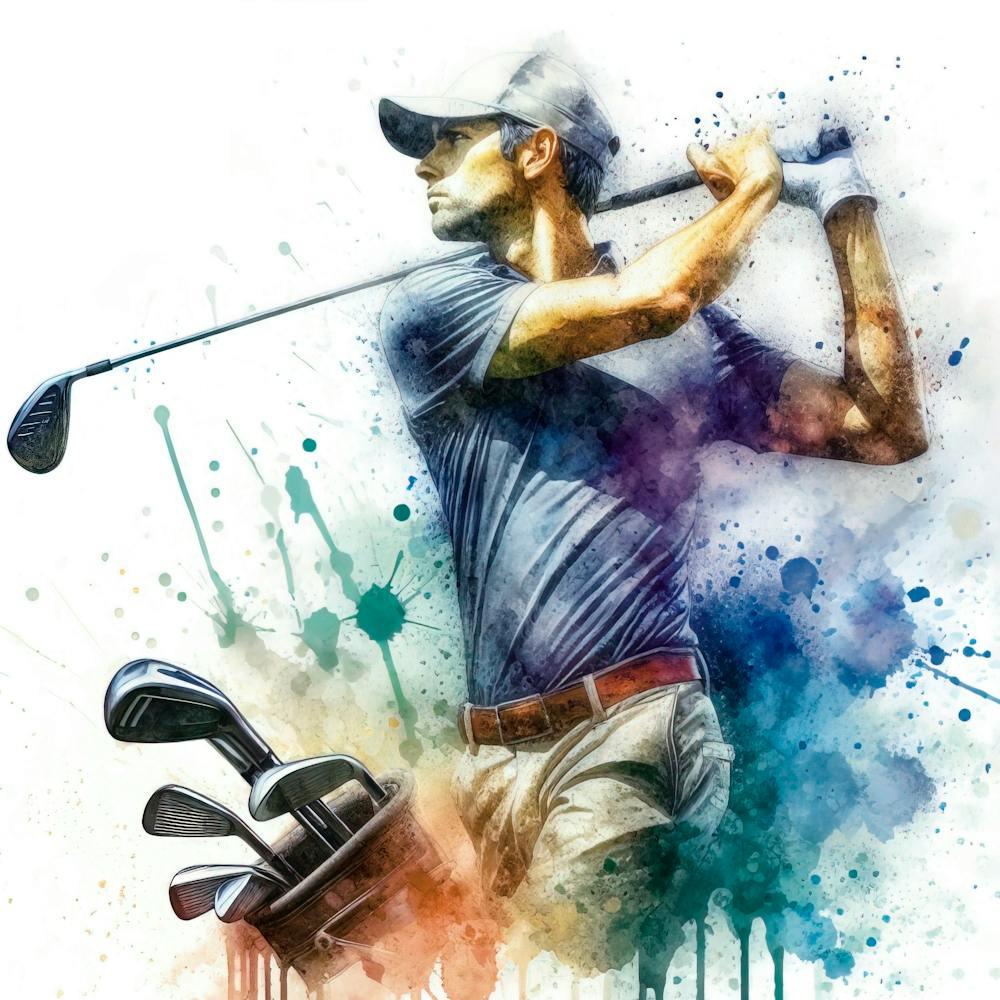 Golfspieler in Aquarell