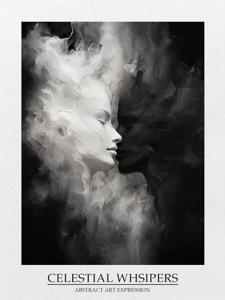 Celestial Whsipers Abstract Black And White 2 Poster