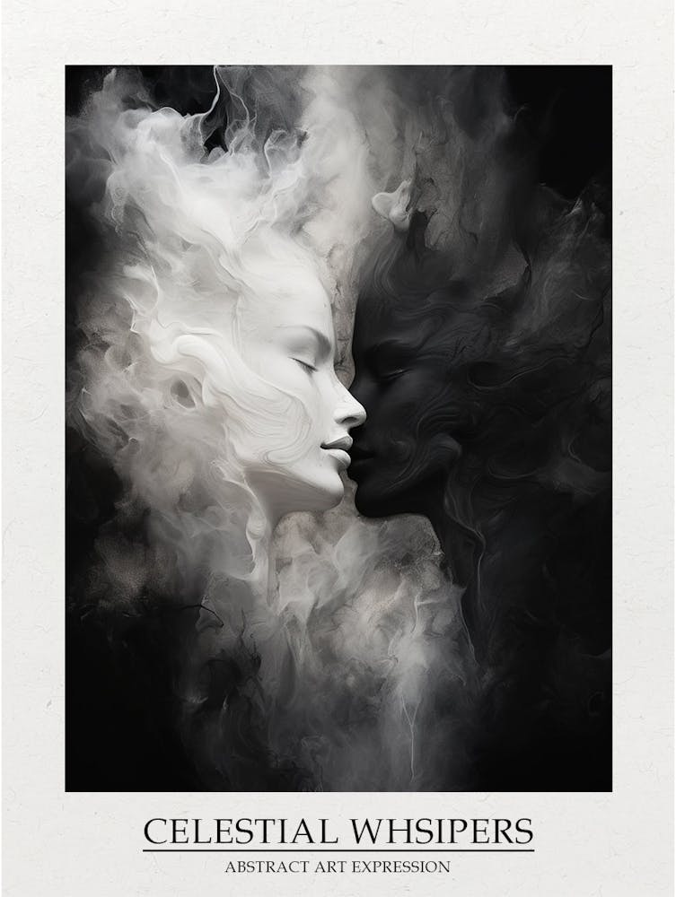 Celestial Whsipers Abstract Black And White 2 Poster