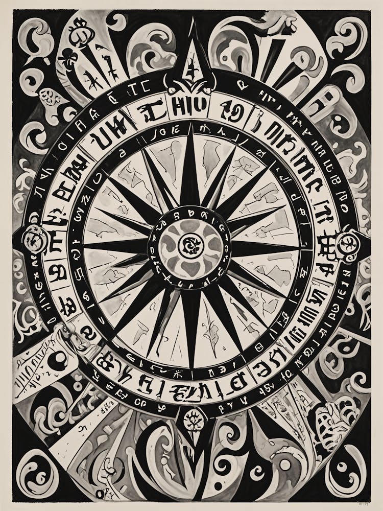Wheel OF Fortune In Black And White