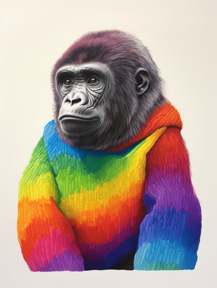 Baby Animal Wearing Sweater Gorilla