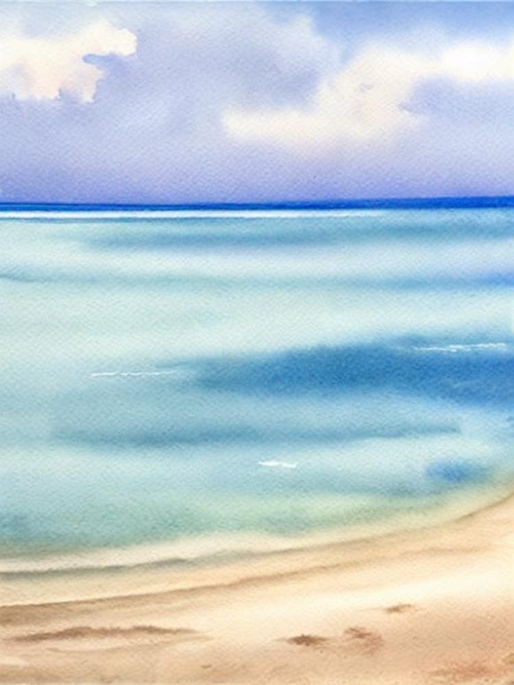 Playa De Los Genoveses 2, Almeria, Spain Watercolour