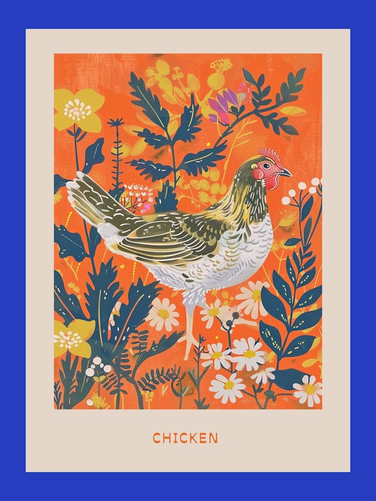 Spring Birds Poster Chicken 2
