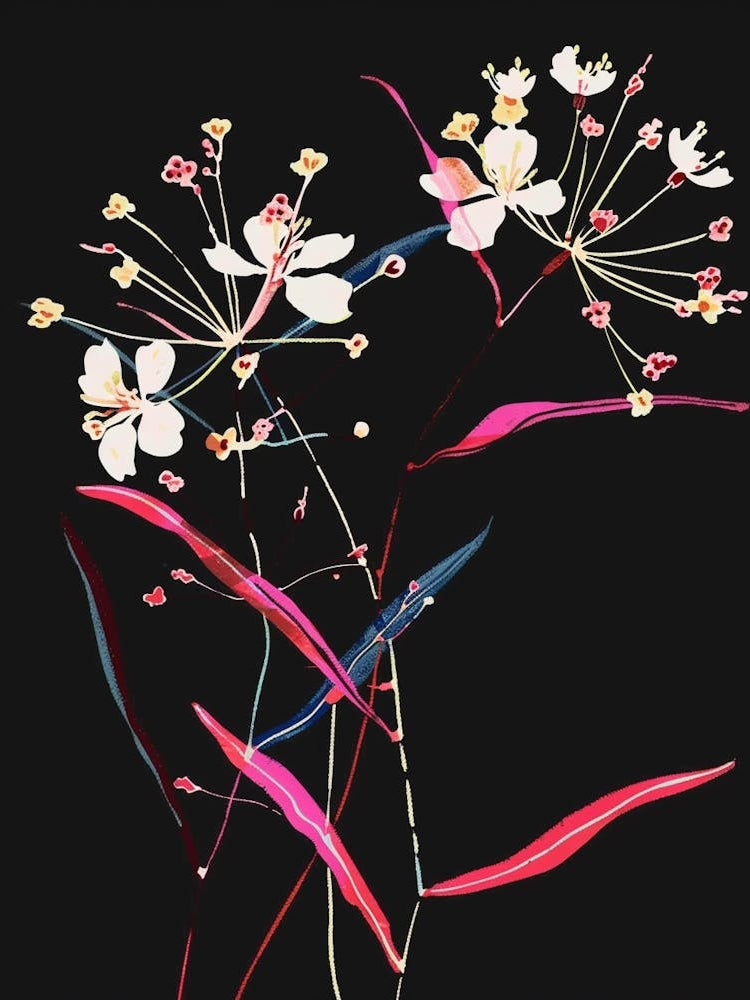 Neon Flowers On Black Babys Breath 3