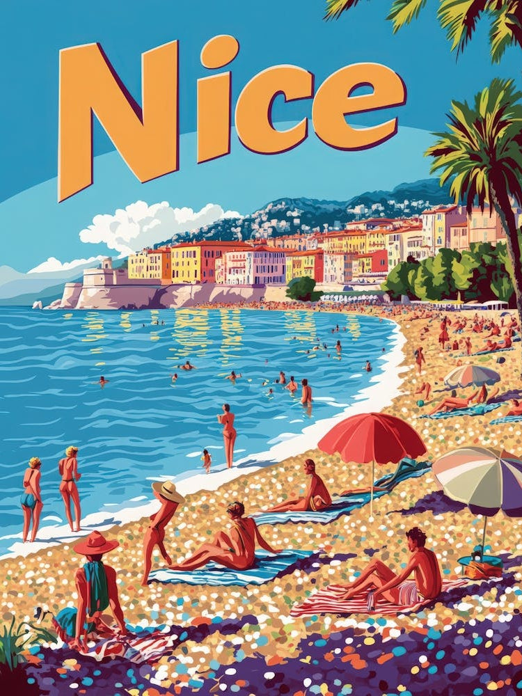 Aihrgdesign A 1970s Inspired Travel Poster For Nice