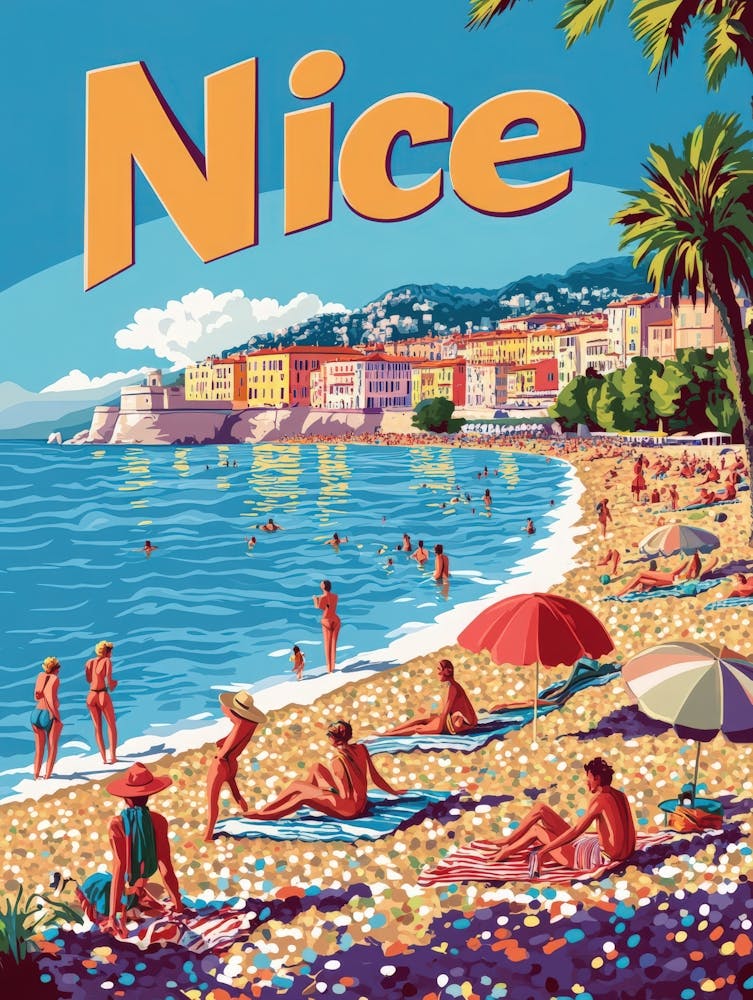 Aihrgdesign A 1970s Inspired Travel Poster For Nice