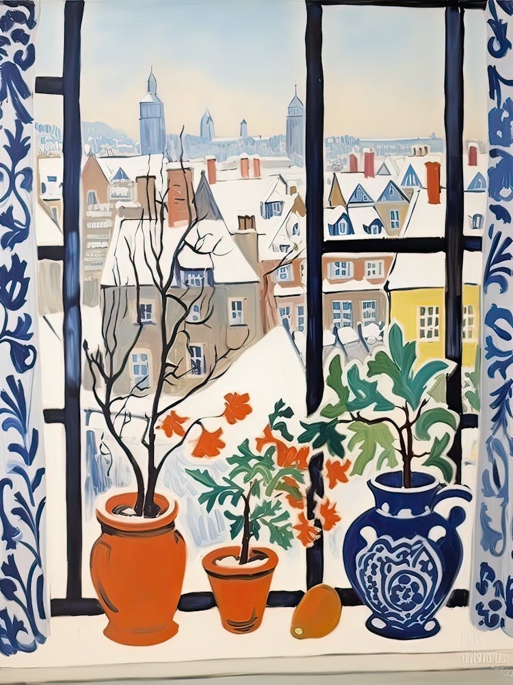 The Windowsill Of Bruges   Belgium Snow Inspired By Matisse 4