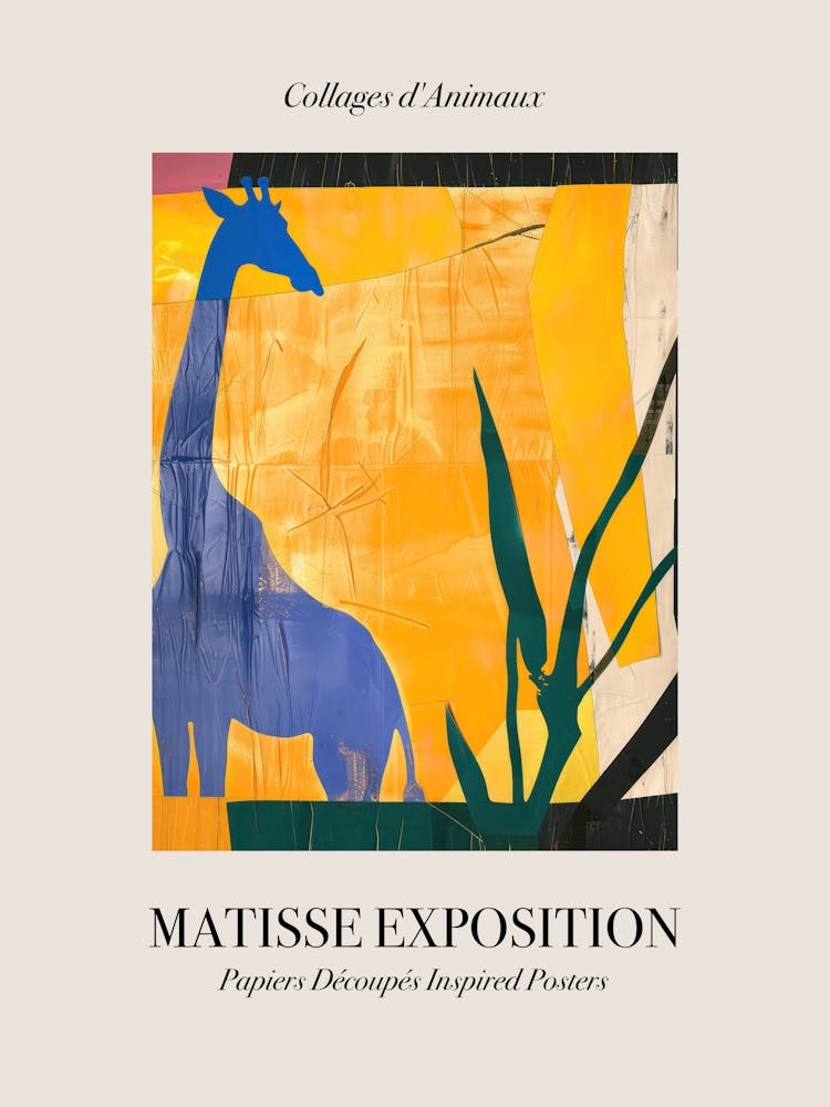 Giraffe 8 Matisse Inspirierte Ausstellungs-Tiere Poster