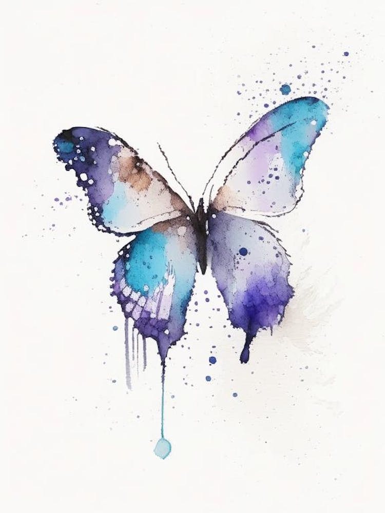 Butterfly Symbol 1 Minimal Watercolour