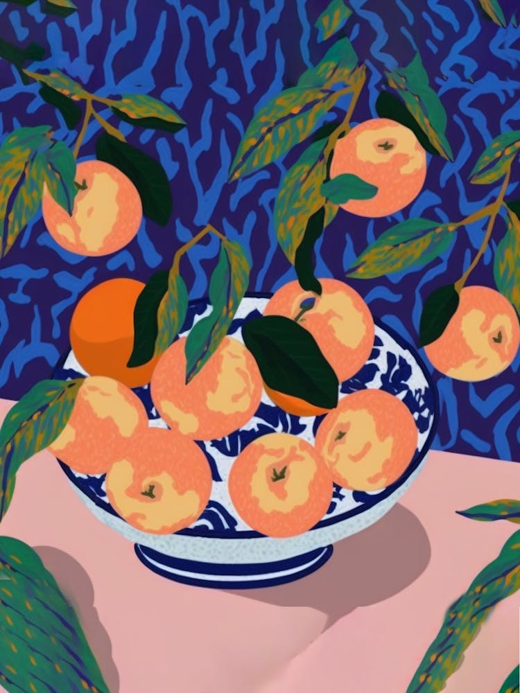 Peaches In A Bowl Matisse Style