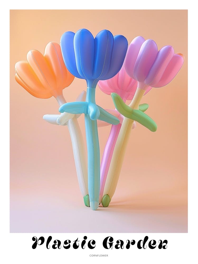 Dreamy Inflatable Flowers Poster Cornflower 2