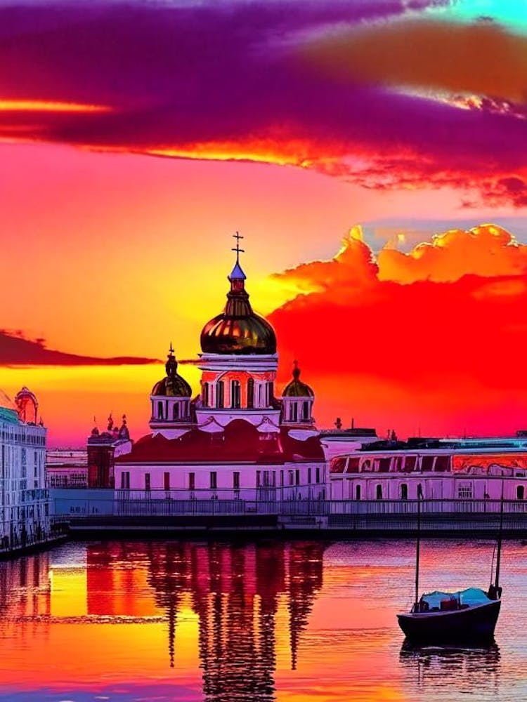 Cathedral Pop Art Abstract Sunset