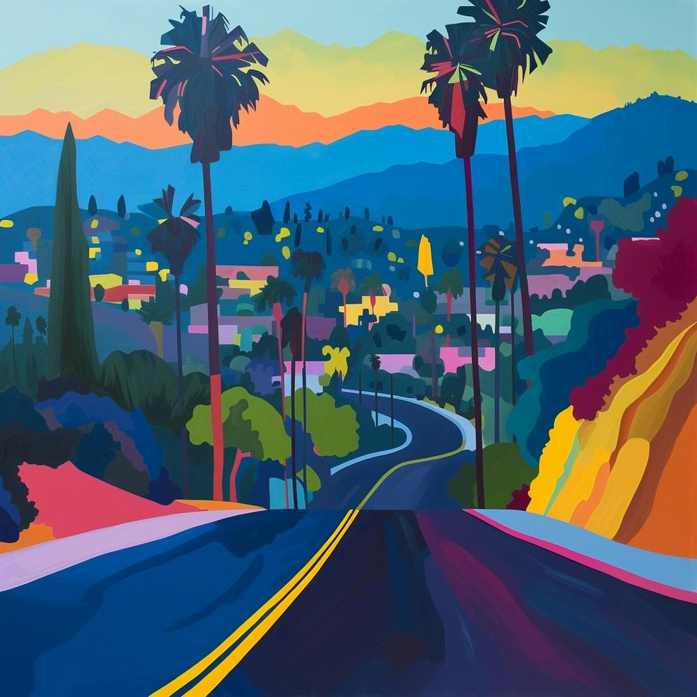 Abstract Travel Collection Los Angeles Usa 1