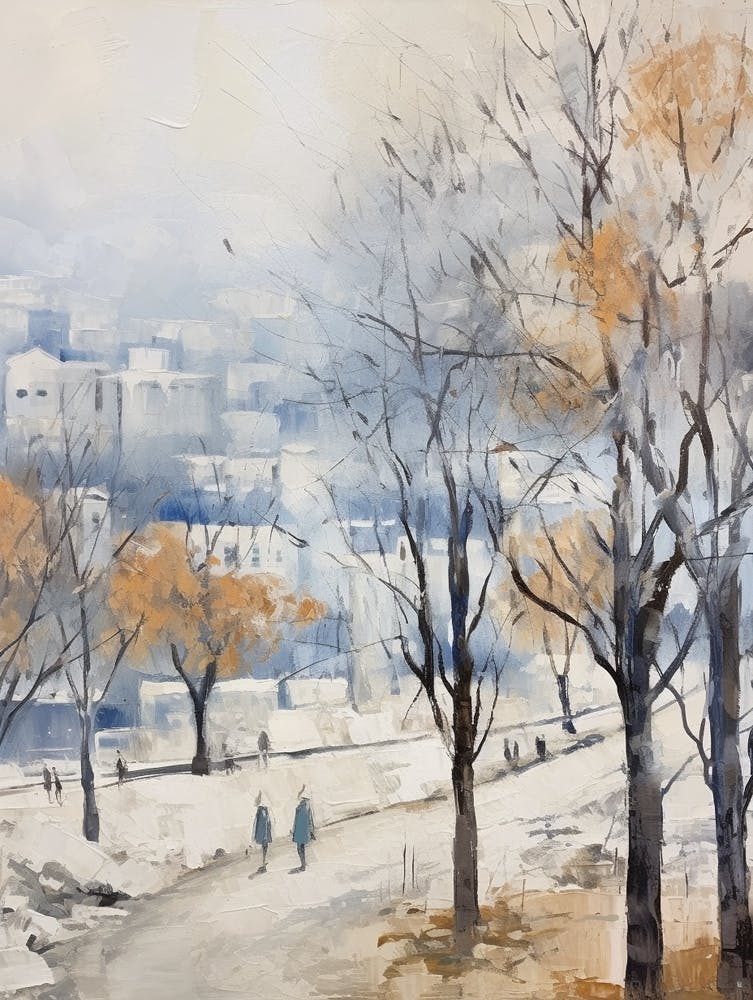 Winter City Park Painting Hangang Park Seoul 3