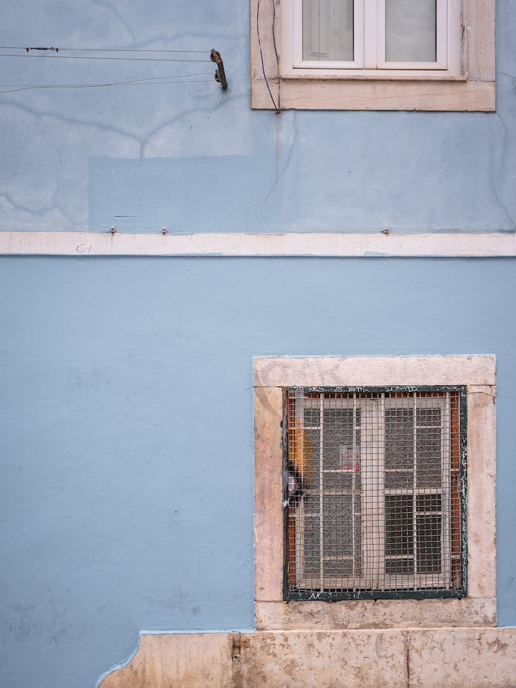 Sky Blue Wall And Windows