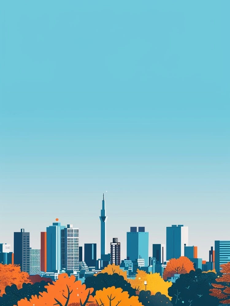 Nagoya Japan 1 Colourful Illustration