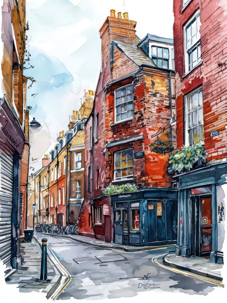Southwark London Borough   Street Watercolour 2