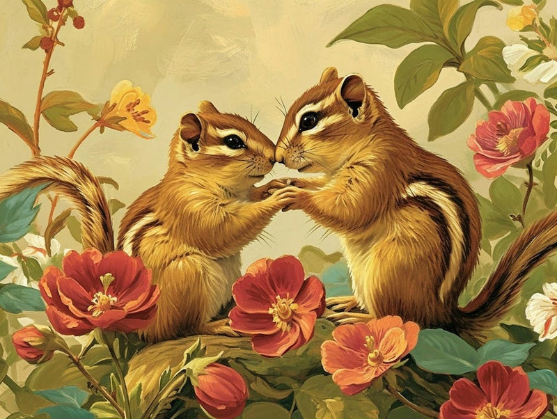 Floral Animal Illustration Chipmunk 2