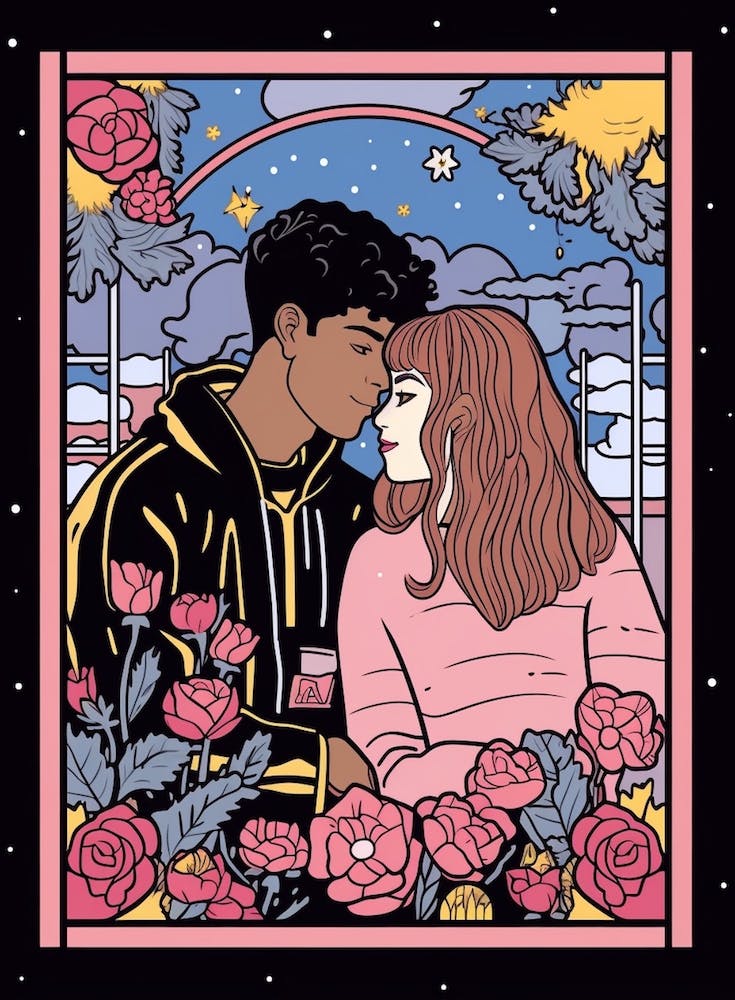The Lovers Tarot Inspired Illustration