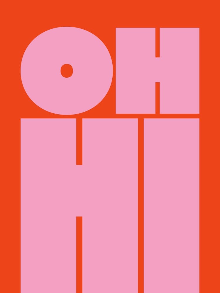Oh Hi - Pink & Red
